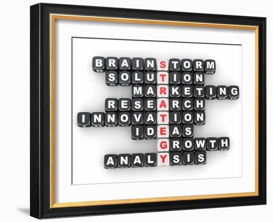 Strategy, Crossword Fromblocks with Letters-maxxyustas-Framed Art Print