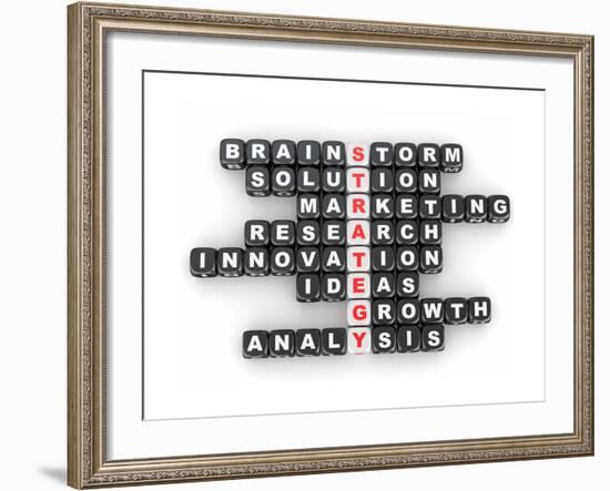 Strategy, Crossword Fromblocks with Letters-maxxyustas-Framed Art Print