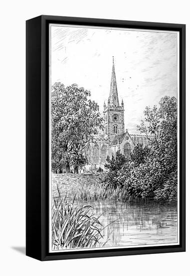Stratford Church as Seen from the River, Stratford-Upon-Avon, Warwickshire, 1885-Edward Hull-Framed Premier Image Canvas