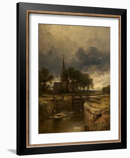 Stratford-On-Avon Church and Lock, 1883 (Oil on Canvas)-Benjamin Williams Leader-Framed Giclee Print