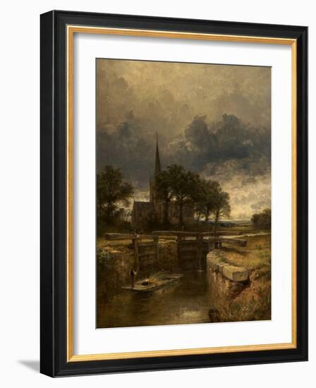 Stratford-On-Avon Church and Lock, 1883 (Oil on Canvas)-Benjamin Williams Leader-Framed Giclee Print