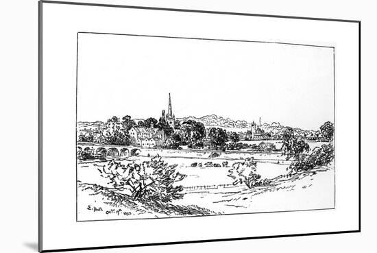 Stratford-Upon-Avon, Warwickshire, as Seen from the Southeast, 1885-Edward Hull-Mounted Giclee Print