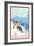 Stratton, Vermont - Downhill Skier Scene-Lantern Press-Framed Art Print