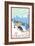 Stratton, Vermont - Downhill Skier Scene-Lantern Press-Framed Art Print