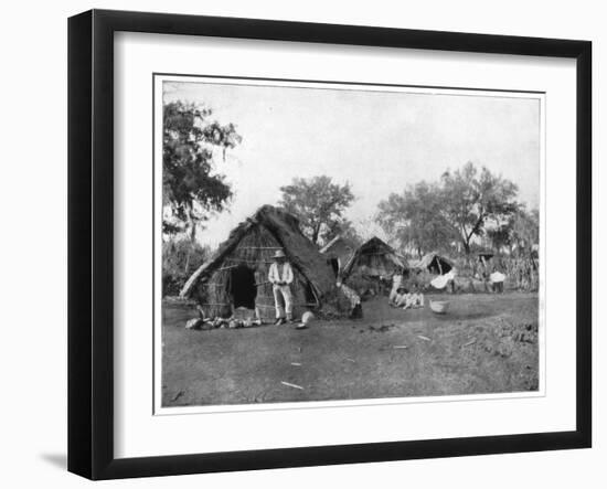 Straw Cottages, Salamanca, Mexico, Late 19th Century-John L Stoddard-Framed Giclee Print