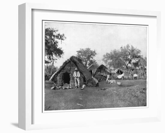 Straw Cottages, Salamanca, Mexico, Late 19th Century-John L Stoddard-Framed Giclee Print