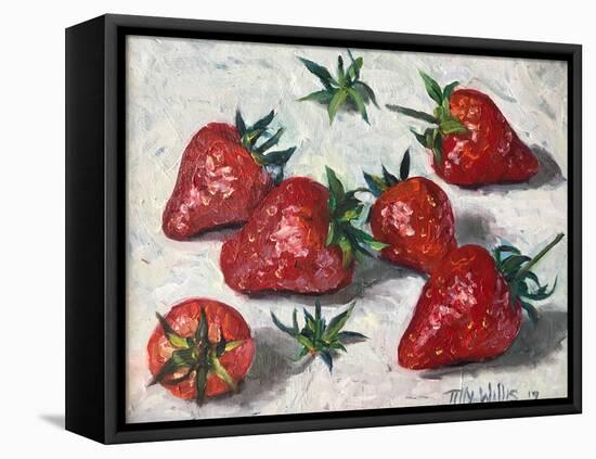 Strawberries 2019 (oil)-Tilly Willis-Framed Premier Image Canvas