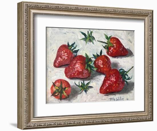 Strawberries 2019 (oil)-Tilly Willis-Framed Giclee Print
