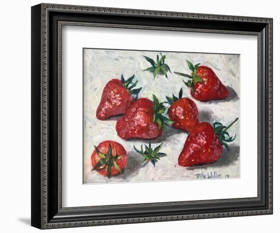 Strawberries 2019 (oil)-Tilly Willis-Framed Giclee Print