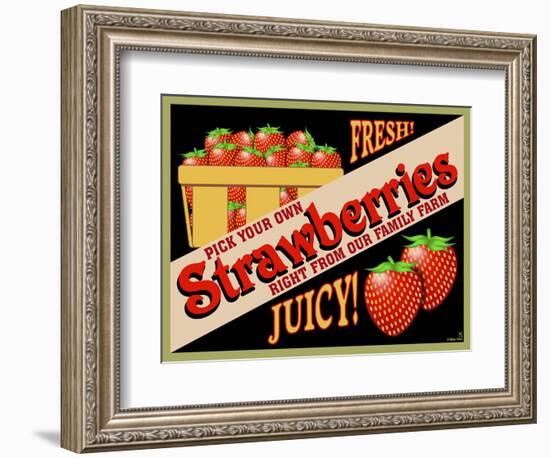 Strawberries Crate Label-Mark Frost-Framed Giclee Print