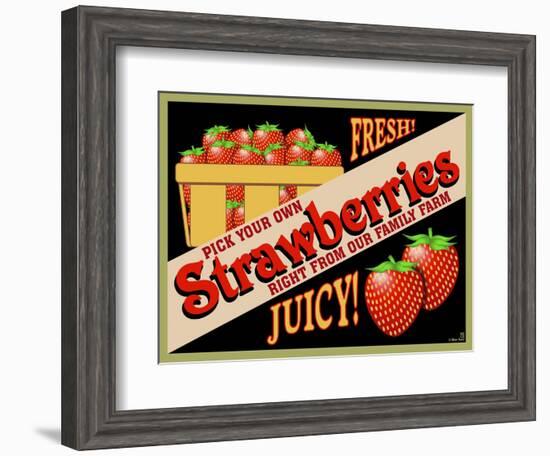 Strawberries Crate Label-Mark Frost-Framed Giclee Print