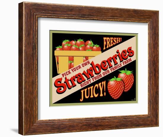 Strawberries Crate Label-Mark Frost-Framed Giclee Print