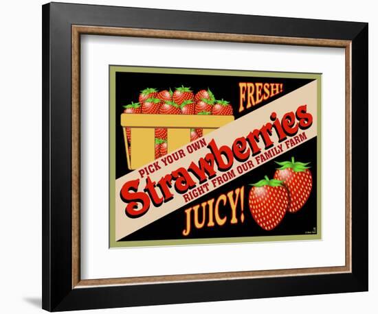 Strawberries Crate Label-Mark Frost-Framed Giclee Print