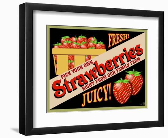 Strawberries Crate Label-Mark Frost-Framed Giclee Print