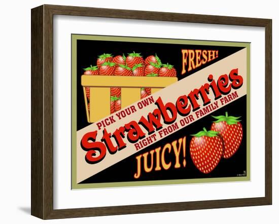 Strawberries Crate Label-Mark Frost-Framed Giclee Print