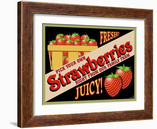 Strawberries Crate Label-Mark Frost-Framed Giclee Print