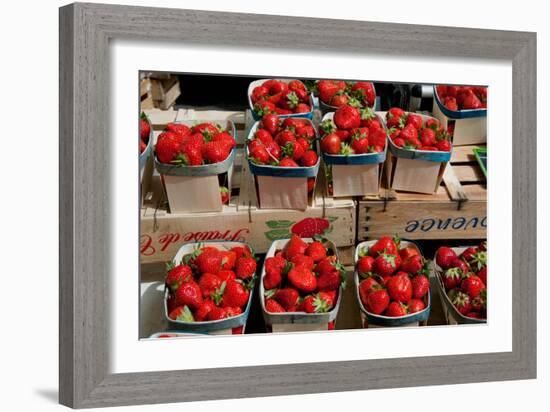 Strawberries for Sale at Weekly Market, Arles, Bouches-Du-Rhone, Provence-Alpes-Cote D'Azur, France-null-Framed Photographic Print