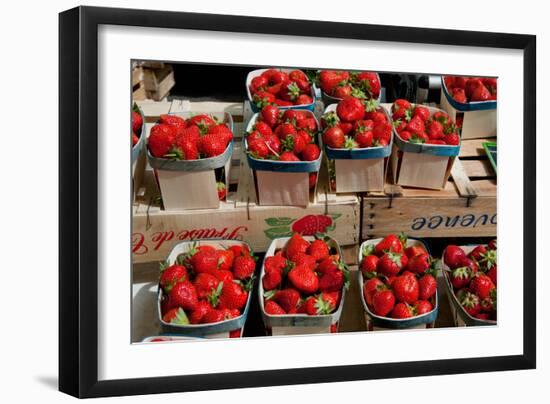 Strawberries for Sale at Weekly Market, Arles, Bouches-Du-Rhone, Provence-Alpes-Cote D'Azur, France-null-Framed Photographic Print