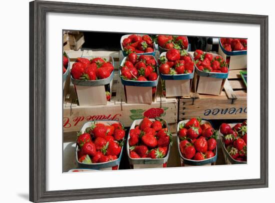 Strawberries for Sale at Weekly Market, Arles, Bouches-Du-Rhone, Provence-Alpes-Cote D'Azur, France-null-Framed Photographic Print