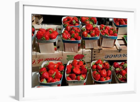 Strawberries for Sale at Weekly Market, Arles, Bouches-Du-Rhone, Provence-Alpes-Cote D'Azur, France-null-Framed Photographic Print