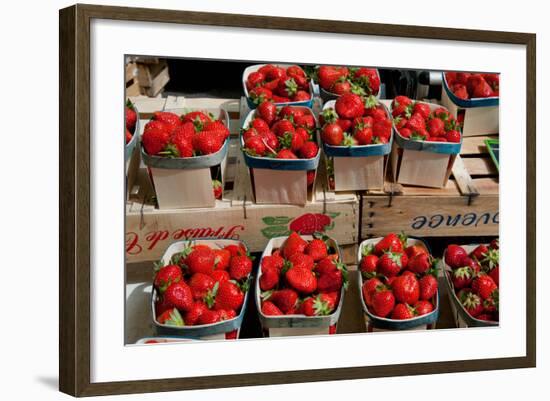 Strawberries for Sale at Weekly Market, Arles, Bouches-Du-Rhone, Provence-Alpes-Cote D'Azur, France-null-Framed Photographic Print