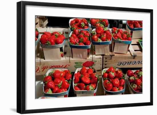 Strawberries for Sale at Weekly Market, Arles, Bouches-Du-Rhone, Provence-Alpes-Cote D'Azur, France-null-Framed Photographic Print