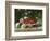 Strawberries in a Blue and White Buckelteller with Roses and Sweet Briar on a Ledge-William Hammer-Framed Giclee Print