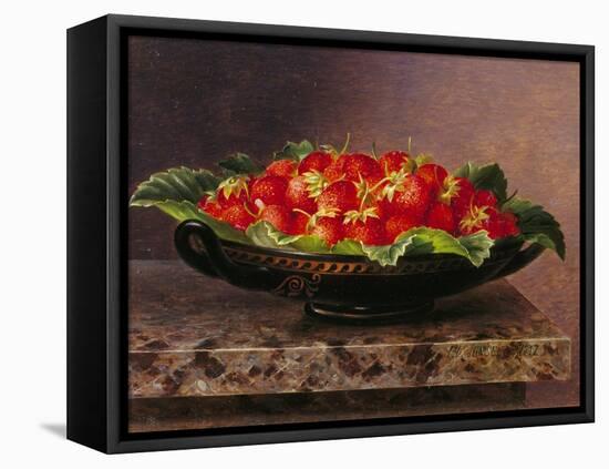 Strawberries in a Greek Kylix-Johan Laurentz Jensen-Framed Premier Image Canvas