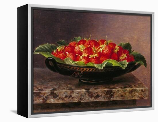 Strawberries in a Greek Kylix-Johan Laurentz Jensen-Framed Premier Image Canvas