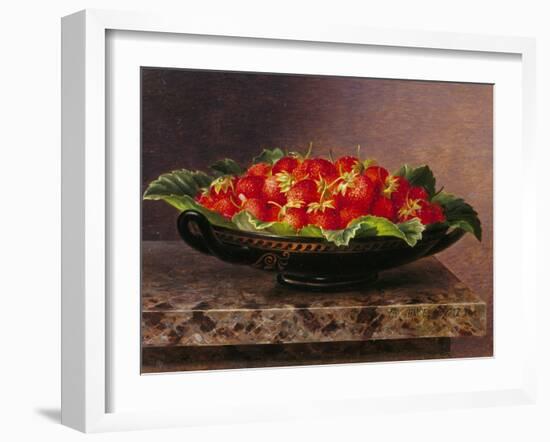 Strawberries in a Greek Kylix-Johan Laurentz Jensen-Framed Giclee Print