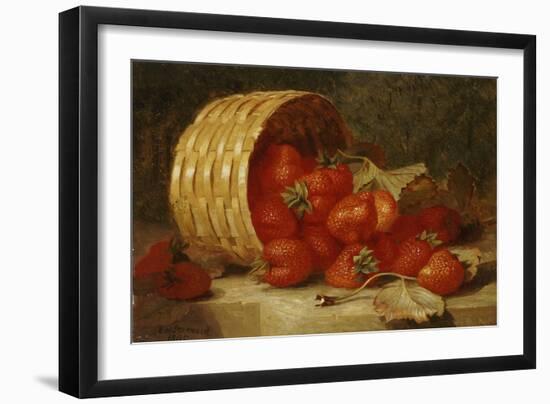 Strawberries in a Wicker Basket on a Ledge, 1895-Eloise Harriet Stannard-Framed Giclee Print