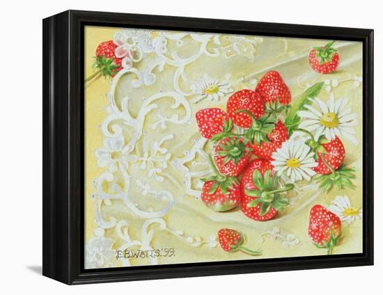 Strawberries on Lace, 1999-E.B. Watts-Framed Premier Image Canvas