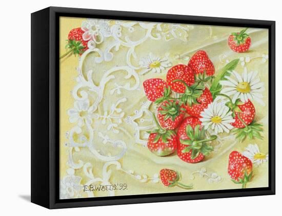 Strawberries on Lace, 1999-E.B. Watts-Framed Premier Image Canvas