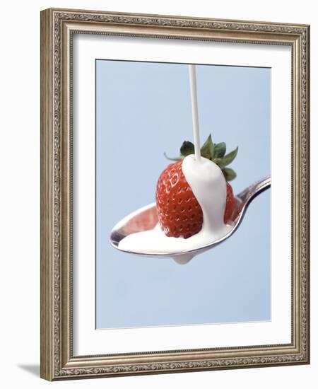 Strawberry and Cream-Steve Lupton-Framed Photographic Print