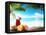 Strawberry Cocktail and Tropical Fruit on the Beach-Iakov Kalinin-Framed Premier Image Canvas