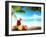 Strawberry Cocktail and Tropical Fruit on the Beach-Iakov Kalinin-Framed Photographic Print