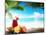 Strawberry Cocktail and Tropical Fruit on the Beach-Iakov Kalinin-Mounted Photographic Print