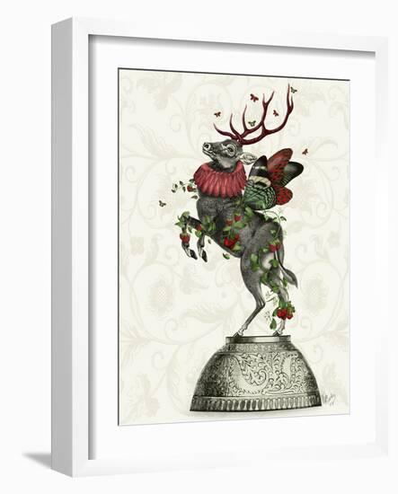 Strawberry Deer-Fab Funky-Framed Art Print