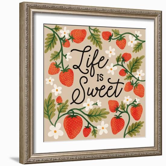 Strawberry Fields II Neutral-Laura Marshall-Framed Art Print