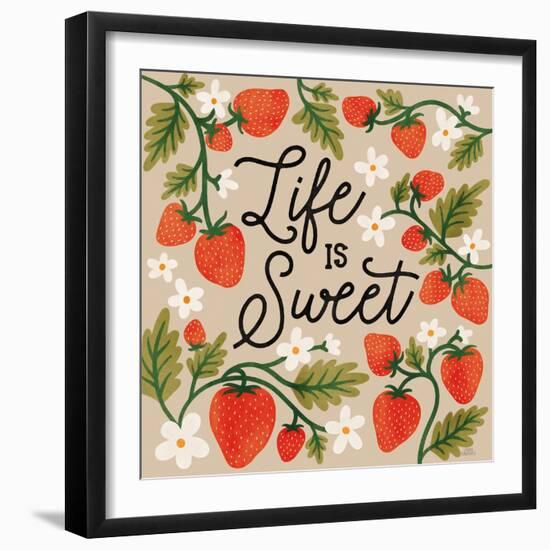 Strawberry Fields II Neutral-Laura Marshall-Framed Art Print