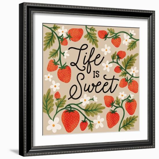 Strawberry Fields II Neutral-Laura Marshall-Framed Art Print