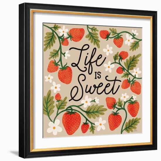 Strawberry Fields II Neutral-Laura Marshall-Framed Art Print