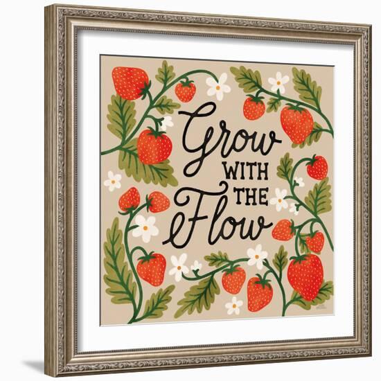 Strawberry Fields III Neutral-Laura Marshall-Framed Art Print