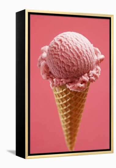 Strawberry Ice Cream Cone-Marc O^ Finley-Framed Premier Image Canvas