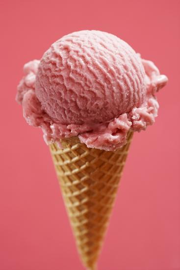 strawberry ice cream cone photographic print marc o