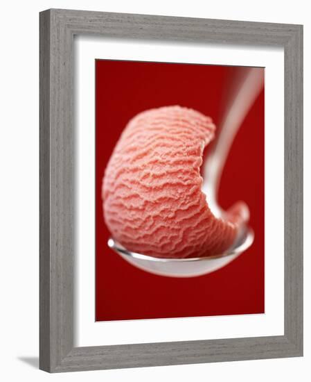 Strawberry Ice Cream on a Spoon-Marc O^ Finley-Framed Photographic Print