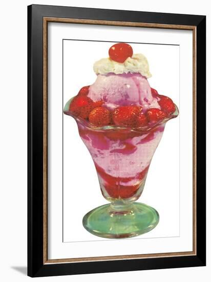 Strawberry Ice Cream Sundae-null-Framed Premium Giclee Print