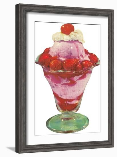 Strawberry Ice Cream Sundae-null-Framed Art Print