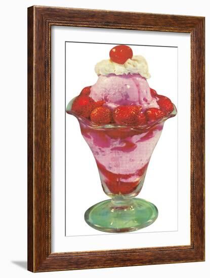 Strawberry Ice Cream Sundae-null-Framed Art Print