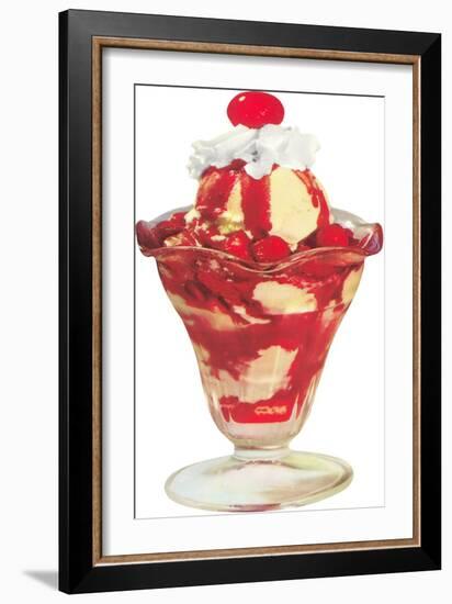 Strawberry Ice Cream Sundae-null-Framed Art Print